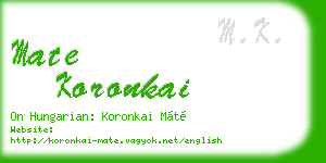 mate koronkai business card