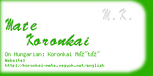 mate koronkai business card